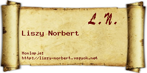 Liszy Norbert névjegykártya